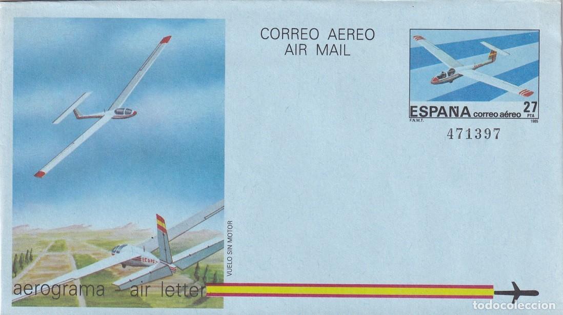 Sellos: Aerograma Espa&ntilde;a 1985 - Vuelo sin Motor (Veleros) - Edifil 209 - Planeadores - Modelo entrenamiento