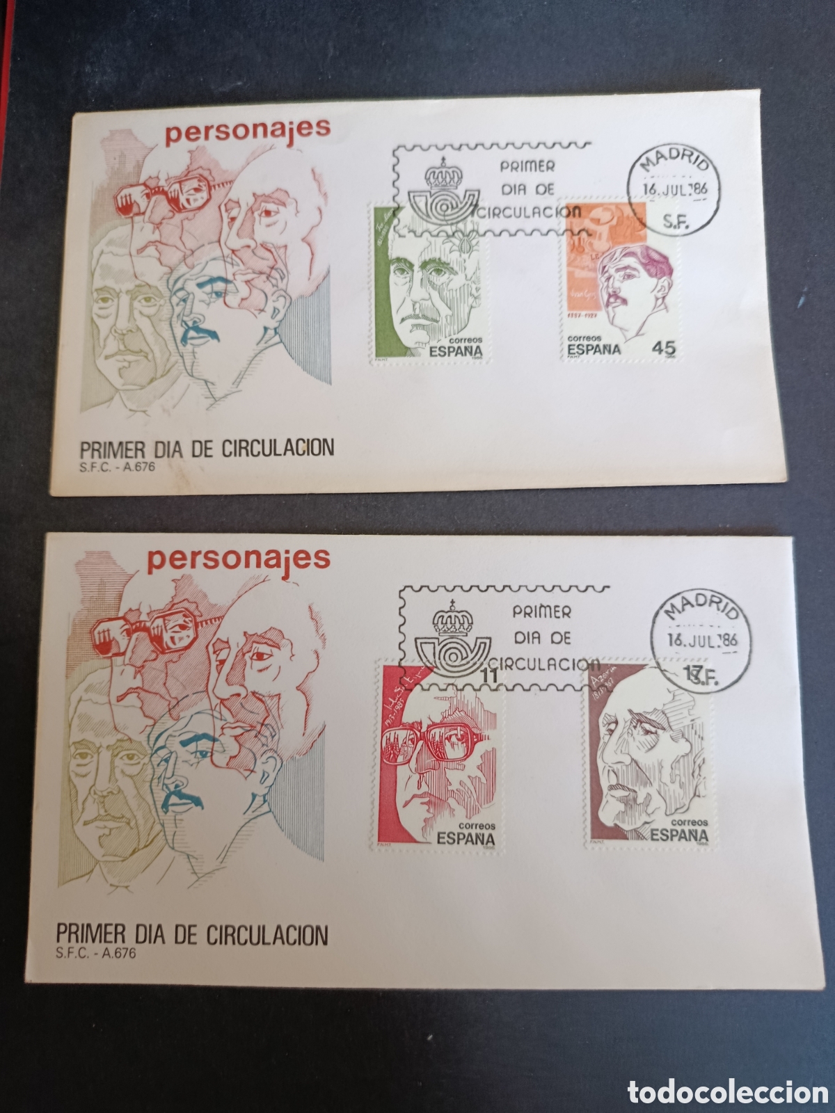 Stamps: SPD. EDIFIL 2853/2856. COMPLETA. 1986. PERSONAJES.