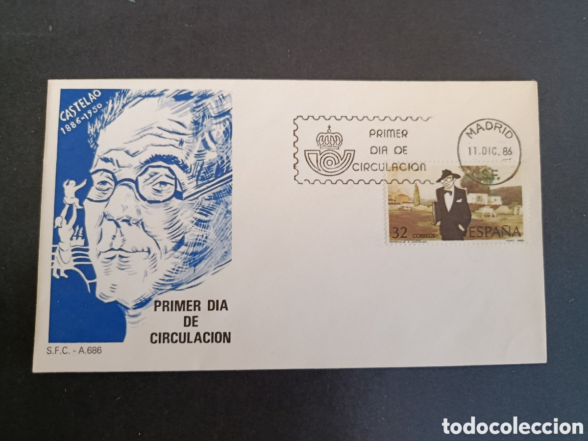 Sellos: SPD. EDIFIL 2873. COMPLETA. 1986. CENTENARIO DE CASTELAO.