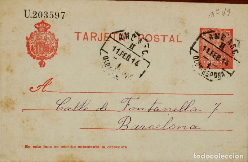 Sellos: FA4429. 1914, Entero postal dirigido a Barcelona