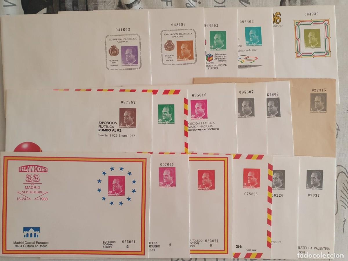 Sellos: SOBRES ENTERO POSTALES EDIFIL 1 hasta el 16 nuevos ESPA&Ntilde;A 1985 A 1990