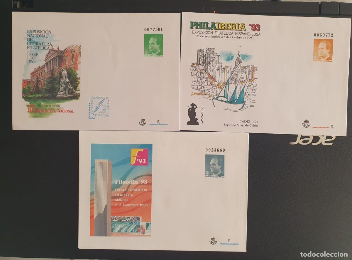 Sellos: SOBRES ENTERO POSTALES EDIFIL 19 20 21 ESPA&Ntilde;A 1993