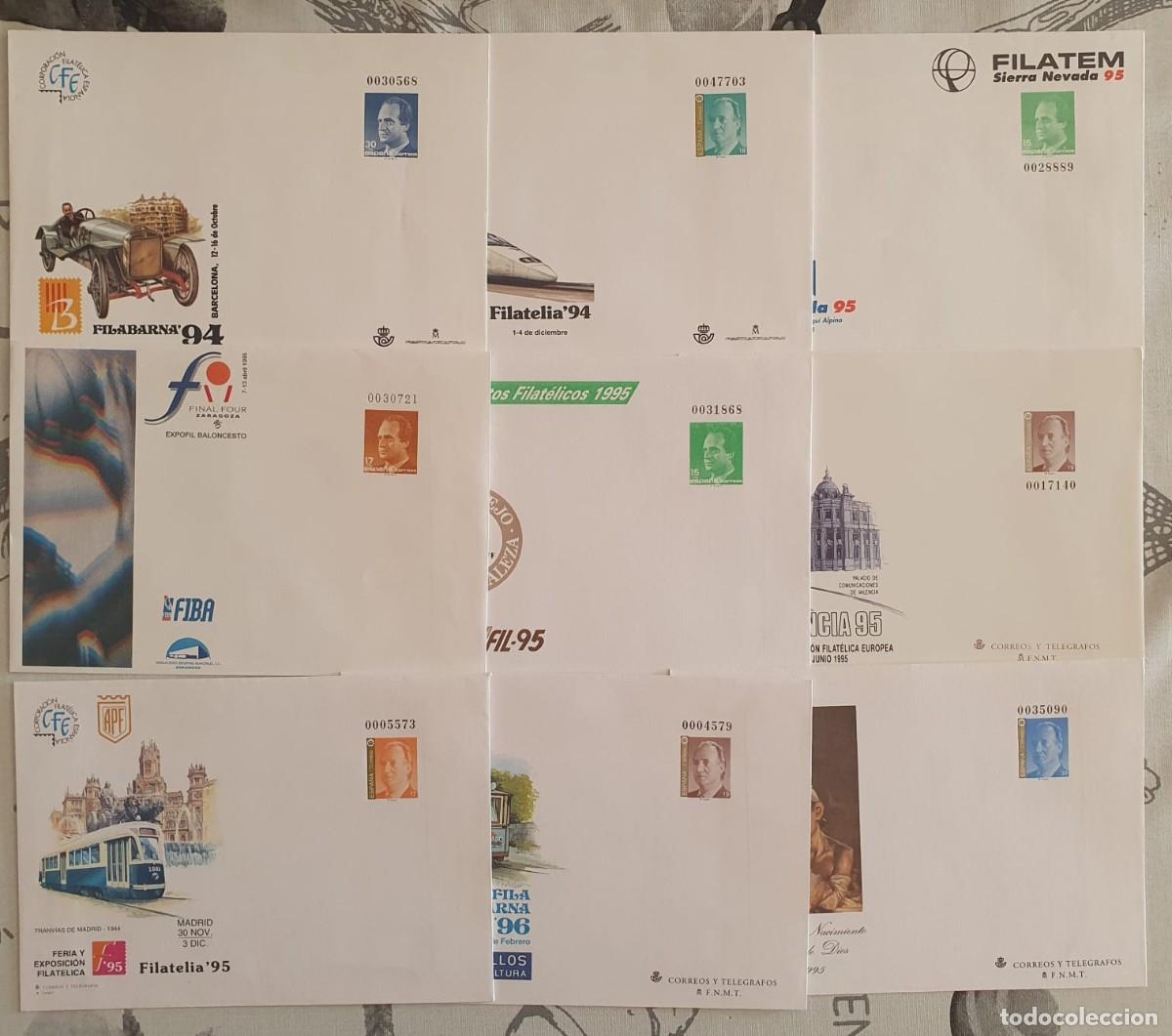 Sellos: SOBRES ENTERO POSTALES EDIFIL 23 HASTA 31 ESPA&Ntilde;A 1994 A 1996