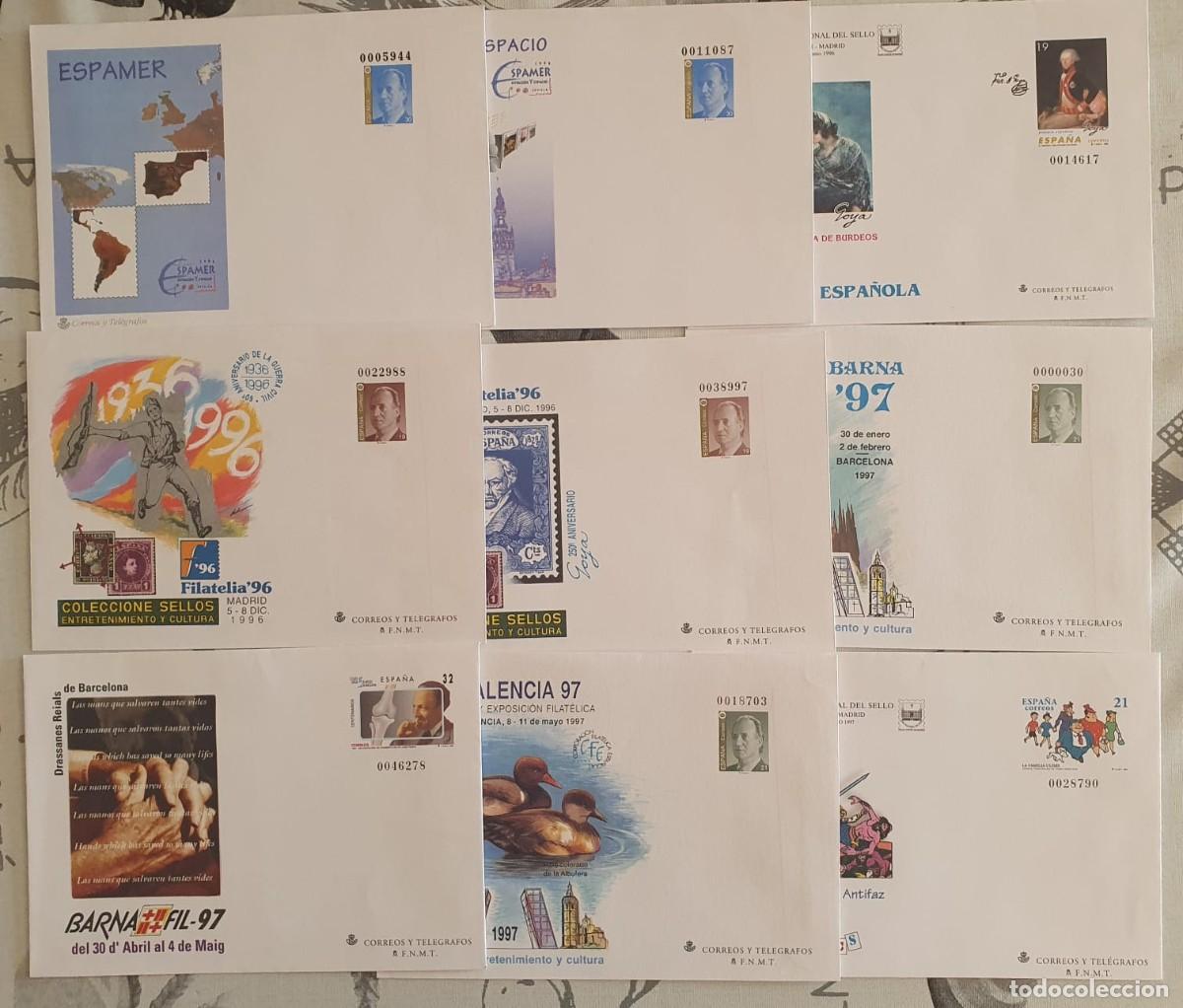 Sellos: SOBRES ENTERO POSTALES EDIFIL 33 HASTA 41 ESPA&Ntilde;A 1996 1997