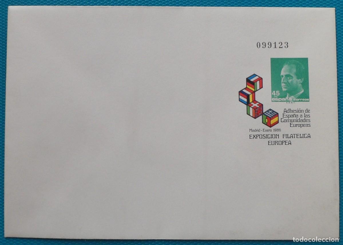 Sellos: 1986-ESPA&Ntilde;A-SOBRES ENTERO POSTALES-VER FOTO-N&ordm;3-EXPO.FILATELICA EUROPEA-MADRID