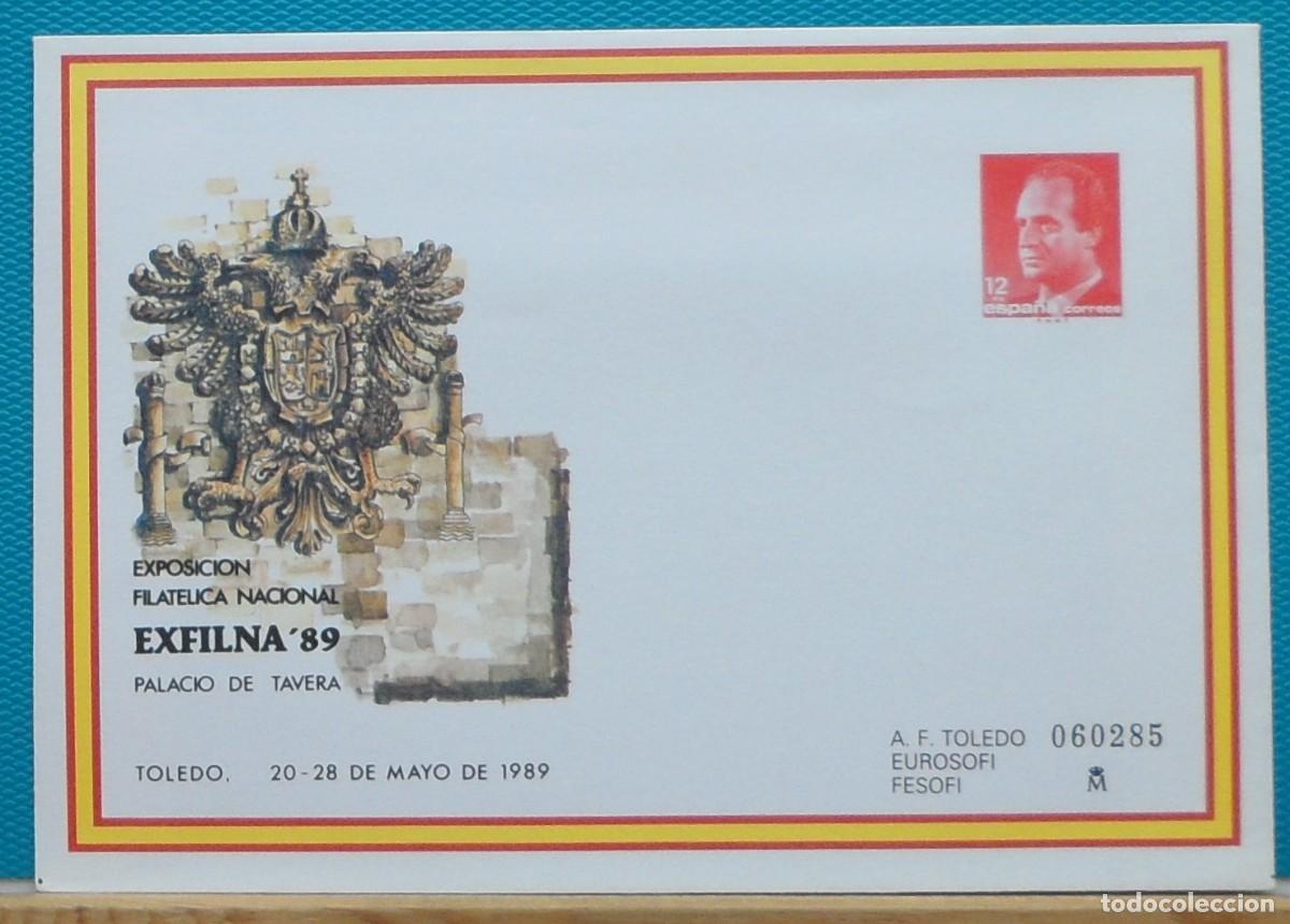 Sellos: 1989-ESPA&Ntilde;A-SOBRES ENTERO POSTALES-VER FOTO-N&ordm;13-EXFILNA-TOLEDO