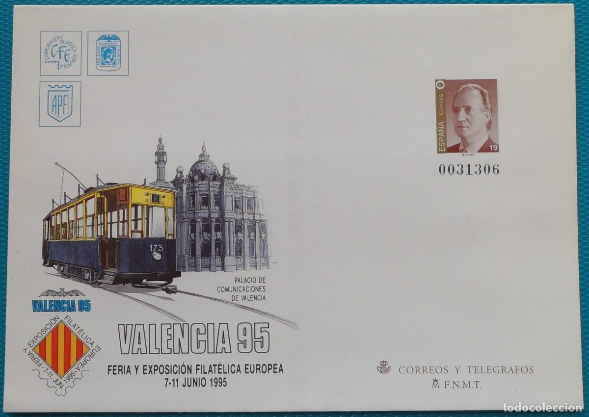 Sellos: 1995-ESPA&Ntilde;A-SOBRES ENTERO POSTALES-VER FOTO-N&ordm;28-VALENCIA 95-VALENCIA