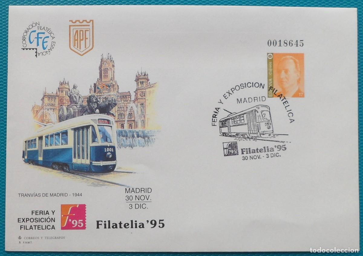 Sellos: 1995-ESPA&Ntilde;A-SOBRES ENTERO POSTALES-VER FOTO-N&ordm;29-FILATELIA 95-MADRID