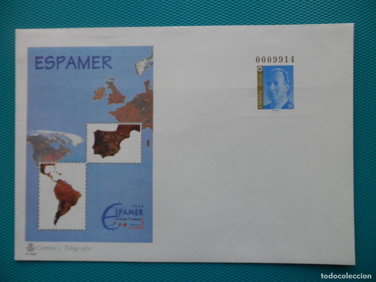 Sellos: 1996-ESPA&Ntilde;A-SOBRES ENTERO POSTALES-VER FOTO-N&ordm;33-ESPAMER 96-SEVILLA