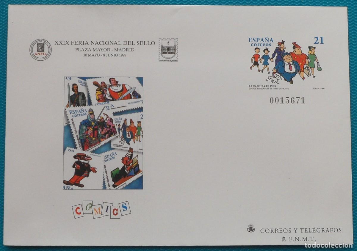 Sellos: 1997-ESPA&Ntilde;A-SOBRES ENTERO POSTALES-VER FOTO-N&ordm;41-XXIX FERIA NACIONAL DEL SELLO-MADRID