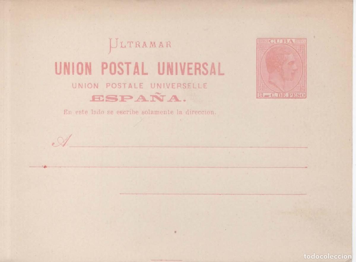 Sellos: ENTERO POSTAL ALFONSO XII CUBA 3 CTS