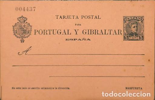 Sellos: Entero postal antiguo de Espa&ntilde;a para Portugal y Gibraltar - Rey Alfonso XIII (Ni&ntilde;o)