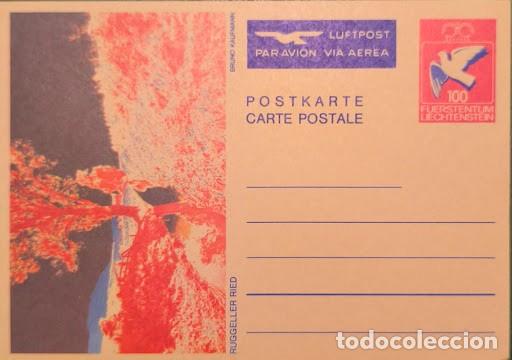 Sellos: Lote de 6 enteros postales antiguos de Liechtenstein