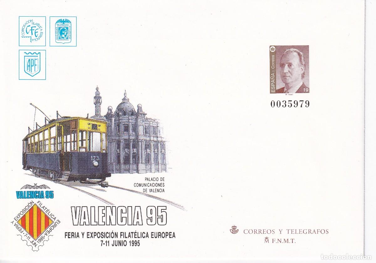 Sellos: SOBRE ENTERO POSTAL N&ordm; 28 EXP. FILATELICA DE VALENCIA DEL A&Ntilde;O 1995