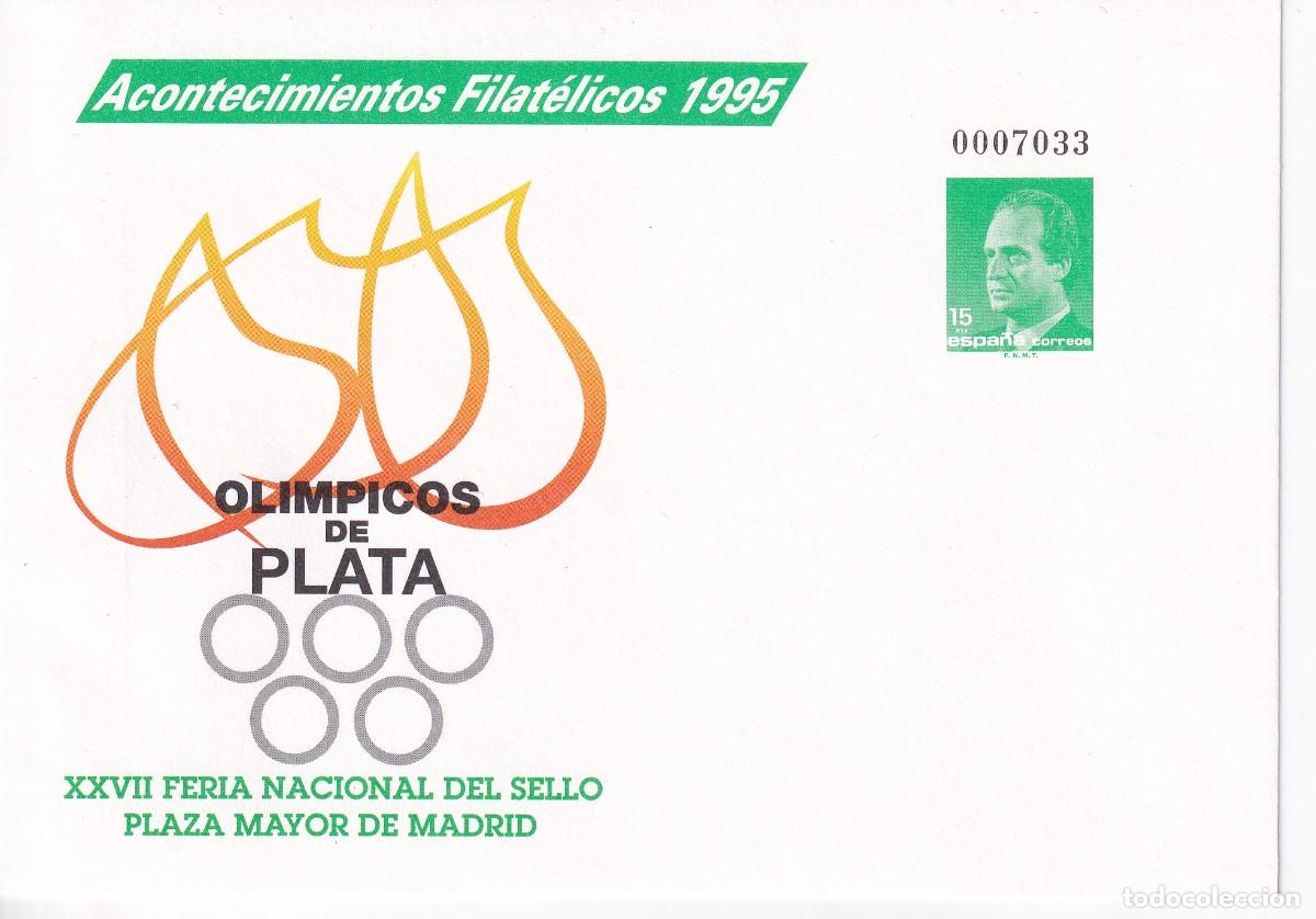 Sellos: SOBRE ENTERO POSTAL N&ordm; 27A OLIMPICOS DE PLATA DEL A&Ntilde;O 1995