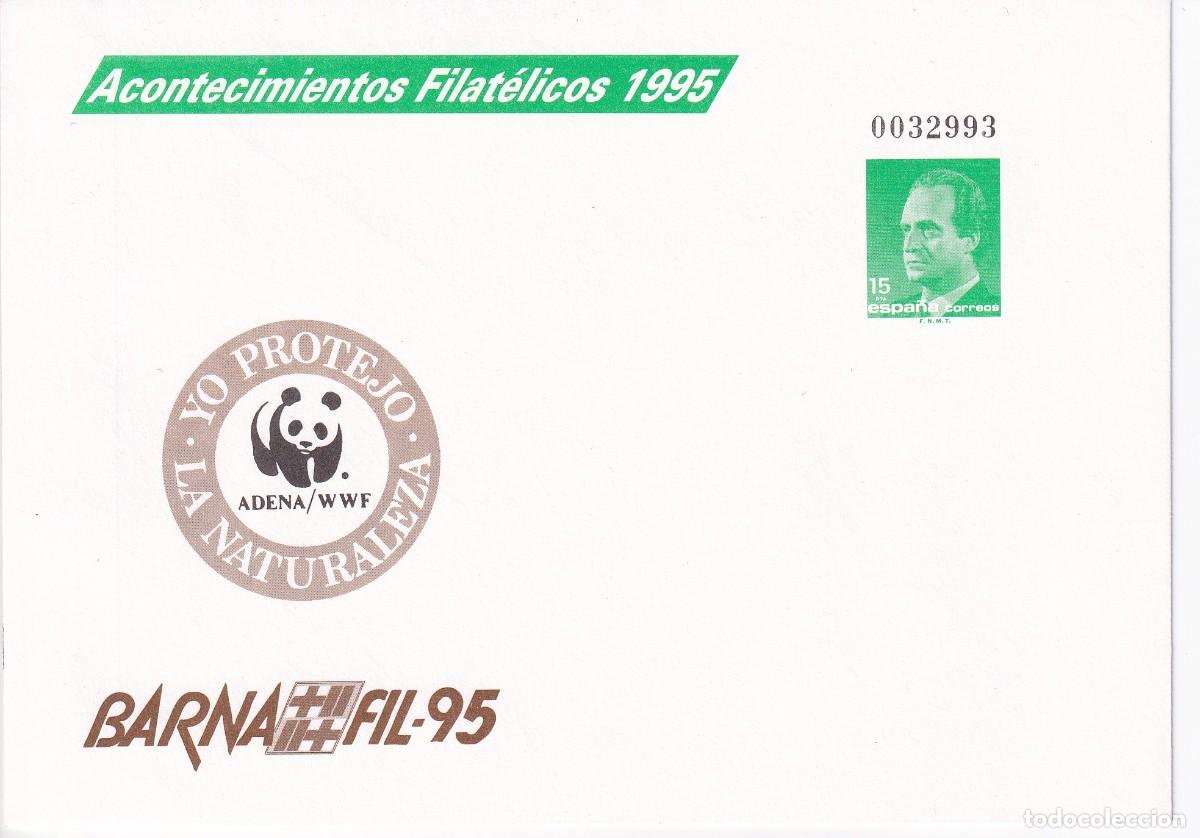Sellos: SOBRE ENTERO POSTAL N&ordm; 27 BARNAFIL 95 - ADENA / WWF DEL A&Ntilde;O 1995