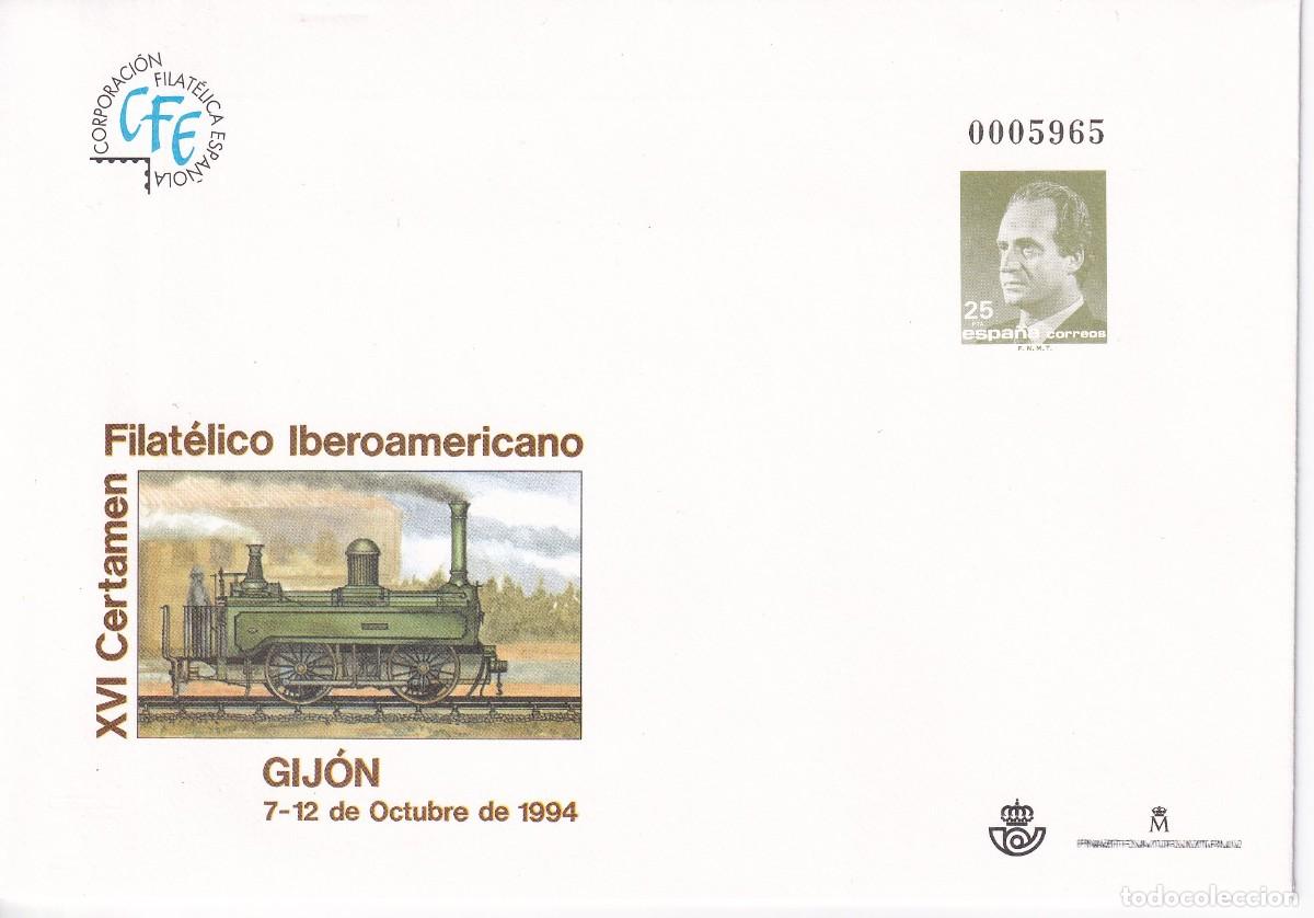 Sellos: SOBRE ENTERO POSTAL N&ordm; 22 - XVI CERTAMEN FILATELICO IBEROAMERICANO EN GIJON A&Ntilde;O 1994