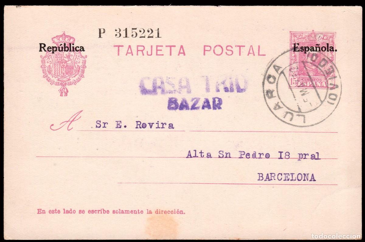 Sellos: Asturias - Edi o EP 61 - Entero postal Mat &rdquo;Luarca 04/05/32&rdquo;