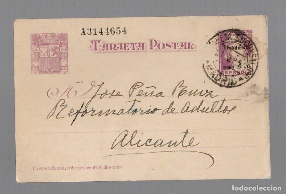 Sellos: TARJETA POSTAL REPUBLICA ESPA&Ntilde;OLA. CIRCULADA A ALICANTE A&Ntilde;O 1937