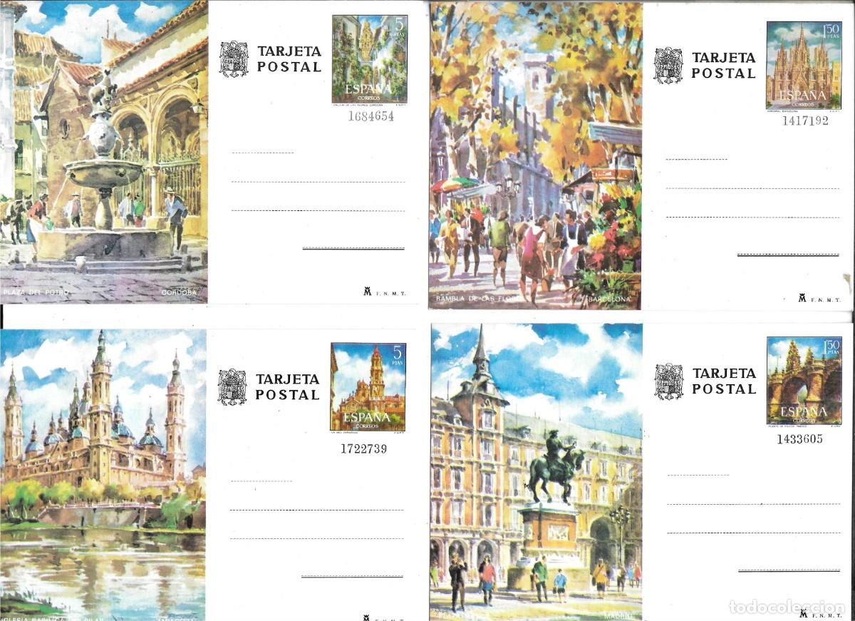 Sellos: 50 TARJETAS ENTERO POSTALES DE ESPA&Ntilde;A DESDE 1973 A 1989