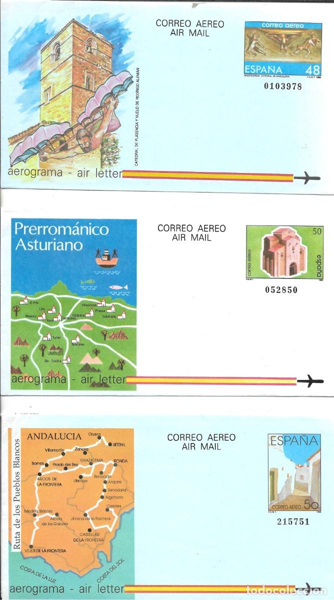 Sellos: 11 AEROGRAMAS DE ESPA&Ntilde;A DESDE 1981 A 1989