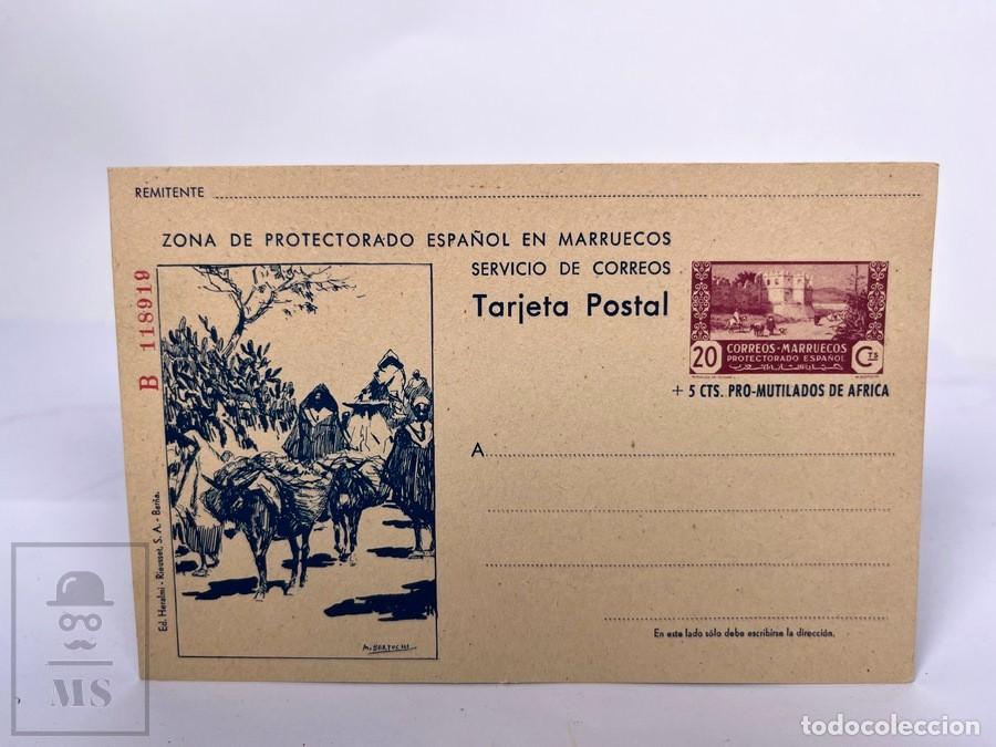 Sellos: Entero Postal -Protectorado Espa&ntilde;ol en Marruecos Sin Circular - EP 91 A&ntilde;o 1944 Tipo III Serie B #JMO