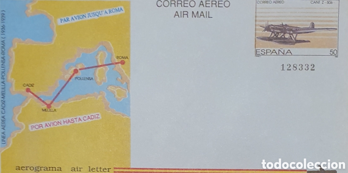 Sellos: Sobre entero postal aerograma n&uacute;mero 214