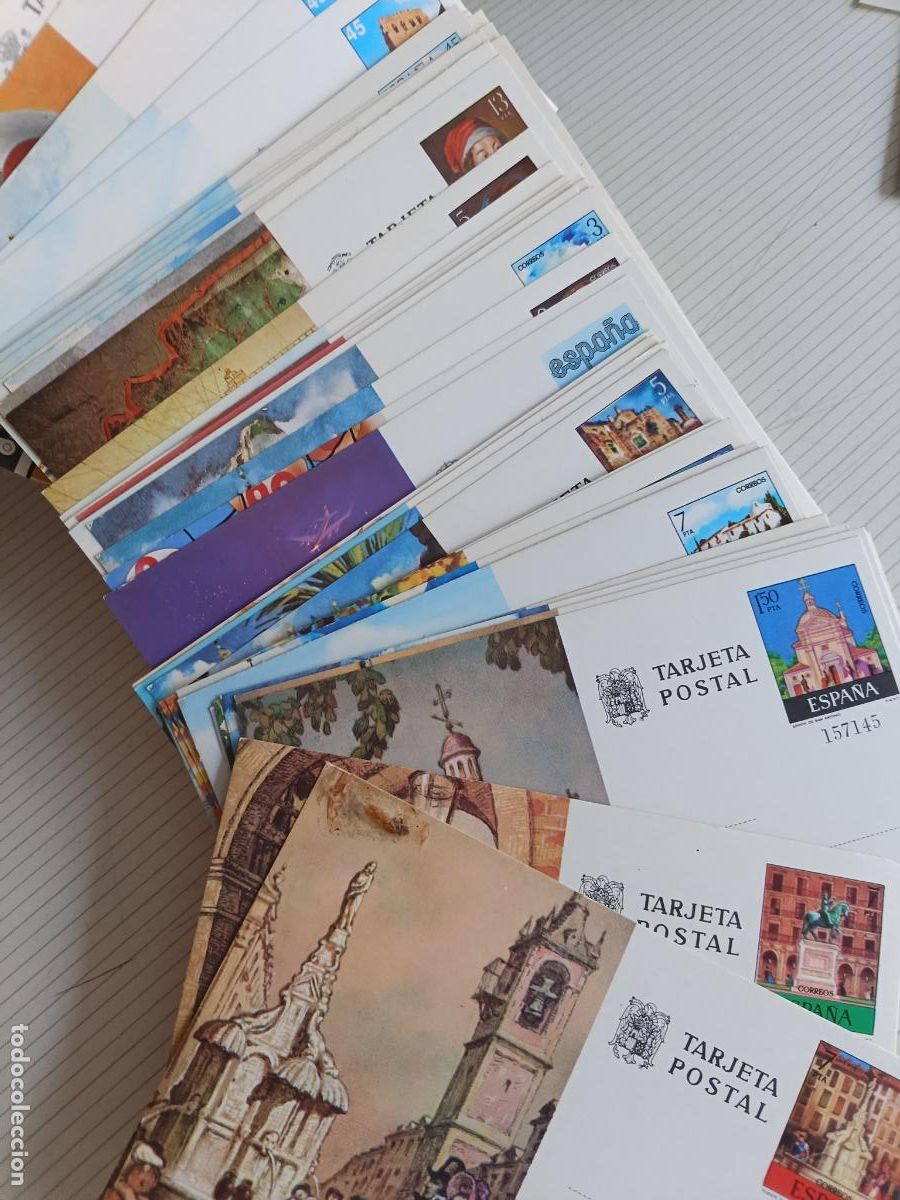 Sellos: Lote de 56 enteros postales nuevos. Espa&ntilde;a