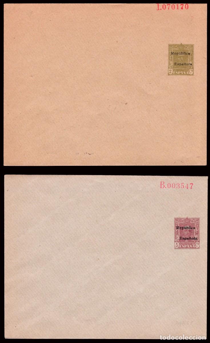 Sellos: Espa&ntilde;a - Sobre Entero Postal Publicitario - 1931 - Lote de 6 sobres sin publicidad - Sin circular