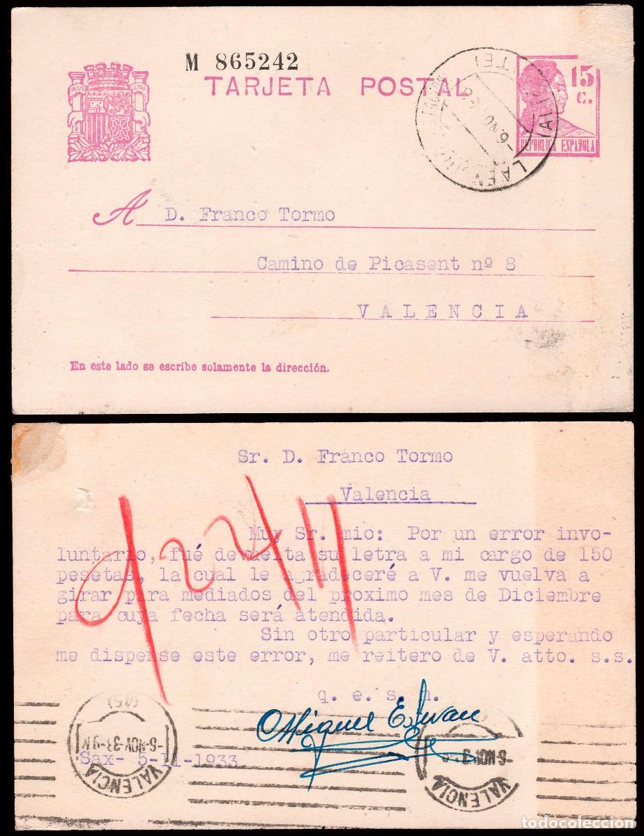 Sellos: Alicante - Edi o EP 69 - Entero postal Mat &rdquo;La Encina - Estaci&oacute;n&rdquo;