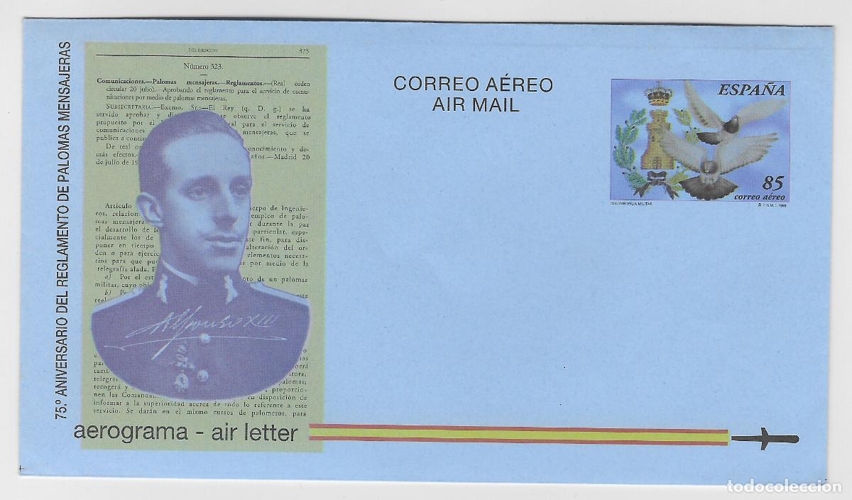 Sellos: Espa&ntilde;a Aerograma 1998 - Reglamento Palomas Mensajeras