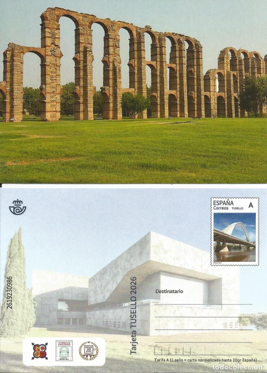 Sellos: TARJETA TU SELLO PERSONALIZADO &rdquo;EXFILNA 2026&rdquo; ACUEDUCTO LOS MILAGROS. M&Eacute;RIDA