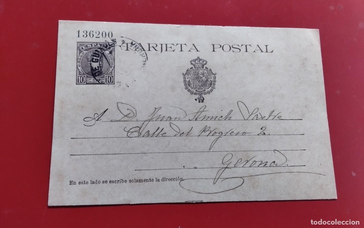 Sellos: SAN FELIU DE GUIXOLS , ENTERO POSTAL EDIFIL N&ordm; 37 CIRCULADO A GERONA