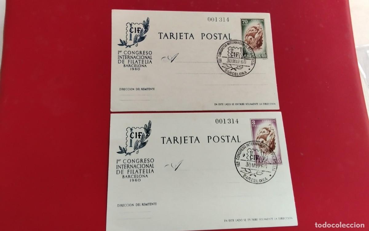 Sellos: JUEGO COMPLETO DOS ENTERO POSTAL CIF 1960 EDIFILO N&ordm; 88 Y 89 , MISMA NUMERACION