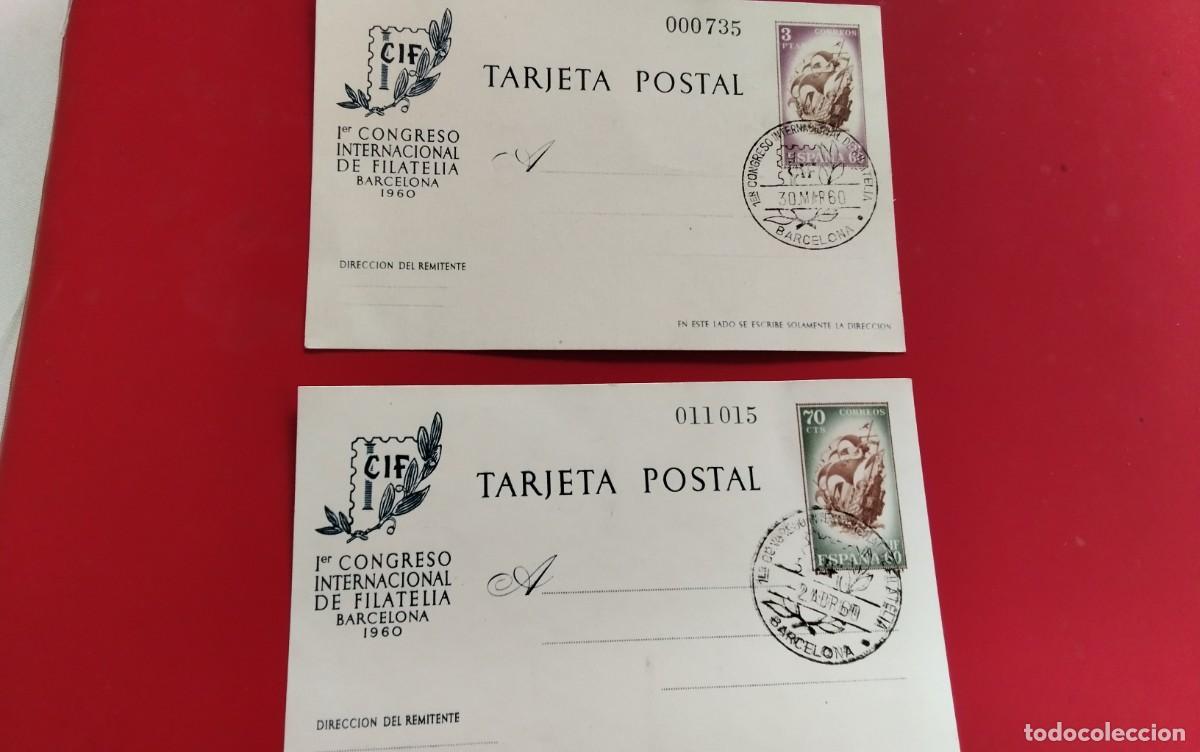 Sellos: JUEGO DE LOS DOS ENTERO POSTALES C.I.F. 60 EDIFIL 88 Y 89 MATASELLO CONGRESO INTERNACIONAL FILATELIA