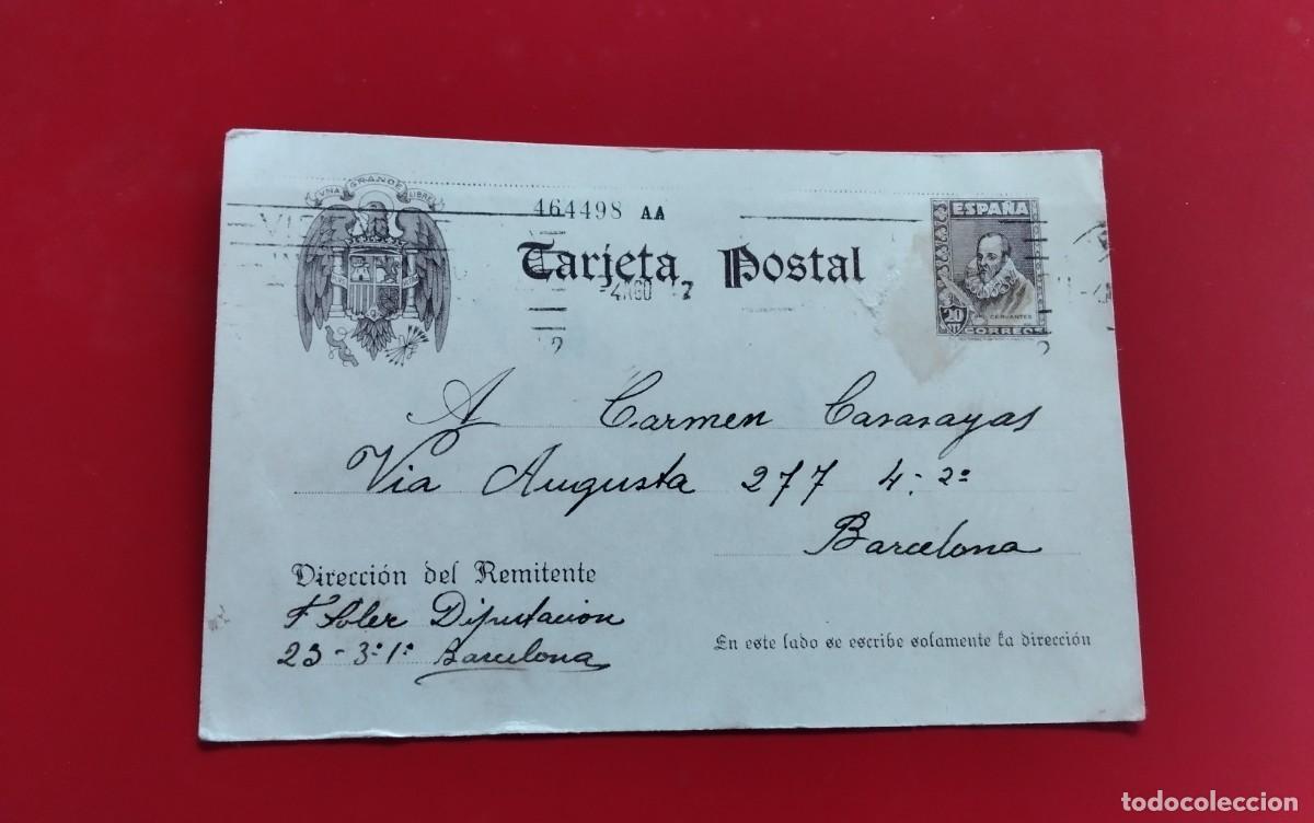 Sellos: BARCELONA ENTERO POSTAL EDIFIL N&ordm; 83 CIRCULADO A INTERIOR BARCELONA