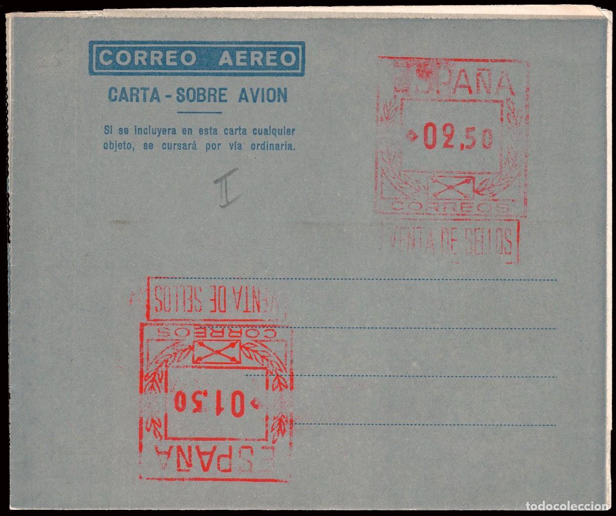 Sellos: Espa&ntilde;a - Aerogramas - Edi (*) 21 - Doble franqueo, uno invertido
