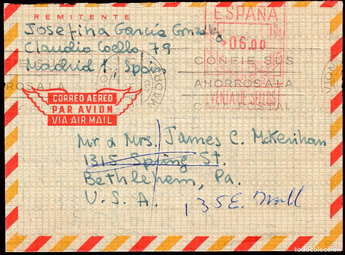 Sellos: Espa&ntilde;a - Aerogramas - Edi o 74 - Circulado 15/04/61 as USA