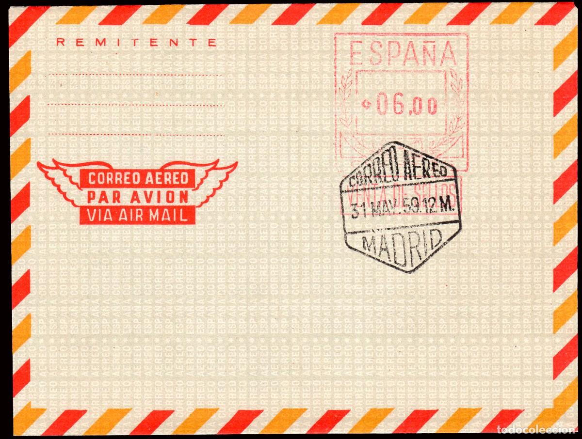 Sellos: Espa&ntilde;a - Aerogramas - Edi o 74 - Mat &rdquo;Madrid 31/05/59&rdquo; sin circular
