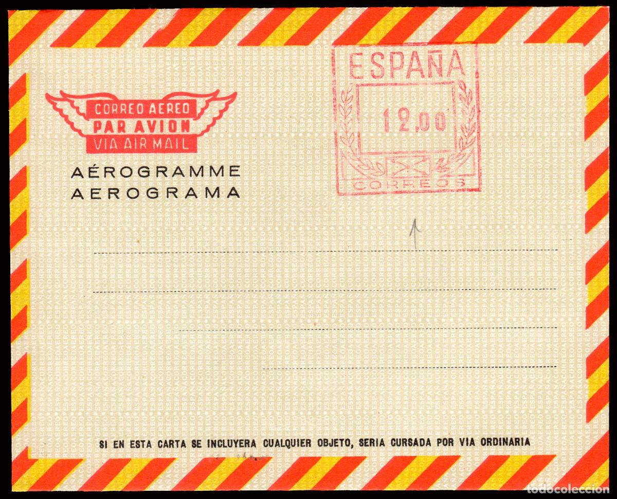 Selos: Espa&ntilde;a - Aerogramas - Edi (*) 87 - Variedad sin imprimir adorno al lado de cifra