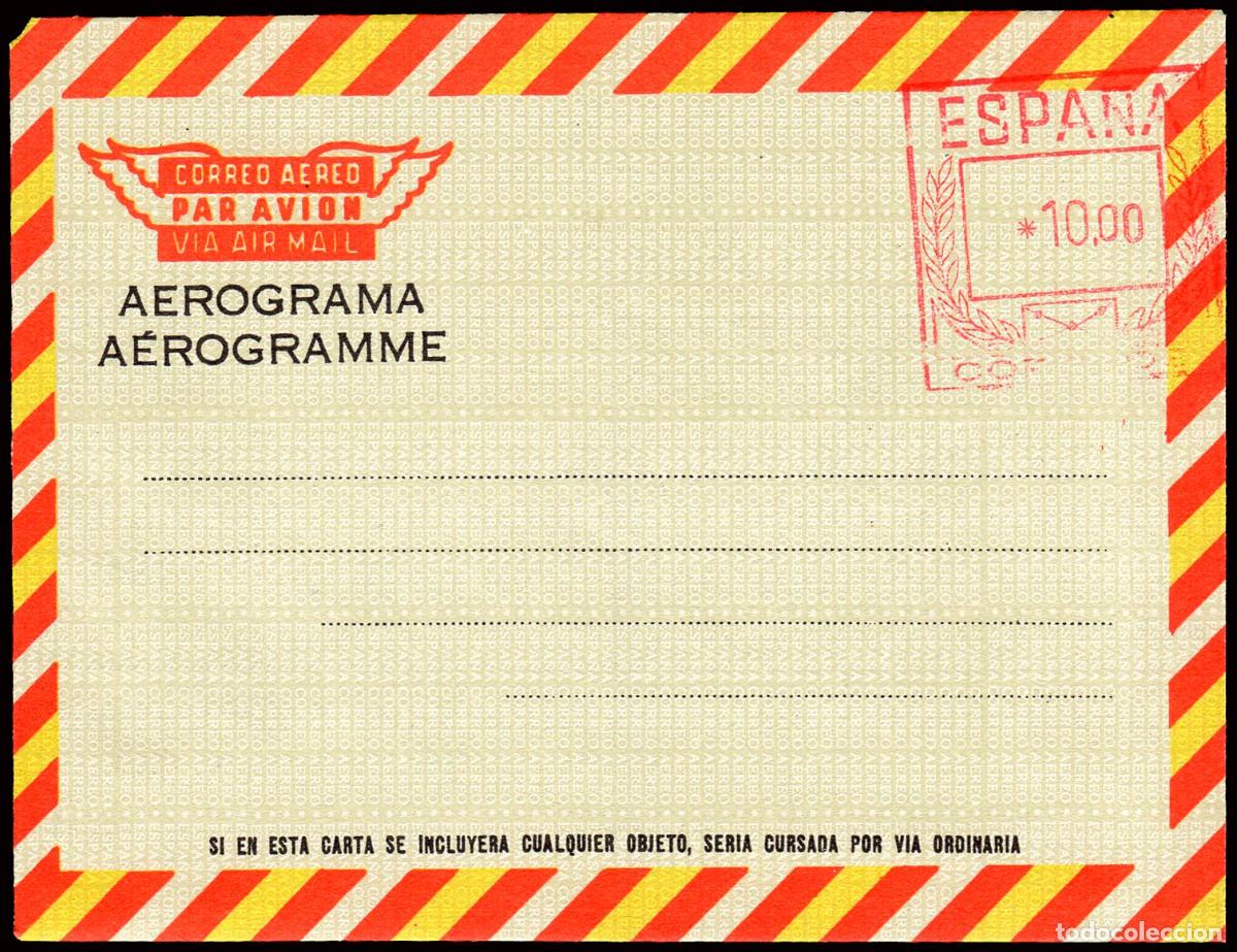 Sellos: Espa&ntilde;a - Aerogramas - Edi (*) 112 - Variedad parcial numero &rdquo;3557&rdquo; no visible