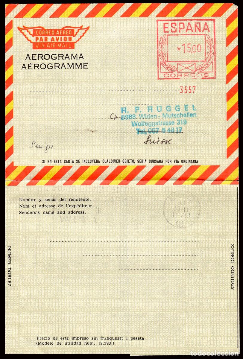 Sellos: Espa&ntilde;a - Aerogramas - Edi o 115 - Circulado a Suiza