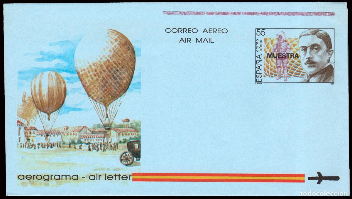 Sellos: Espa&ntilde;a - Aerogramas - Edi (*) 215M - Sobrecarga &rdquo;Muestra&rdquo;