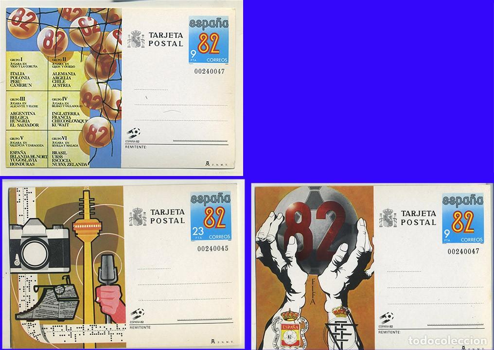 Sellos: 3 TARJETAS ENTERO POSTAL ESPA&Ntilde;A 82 DISTINTAS