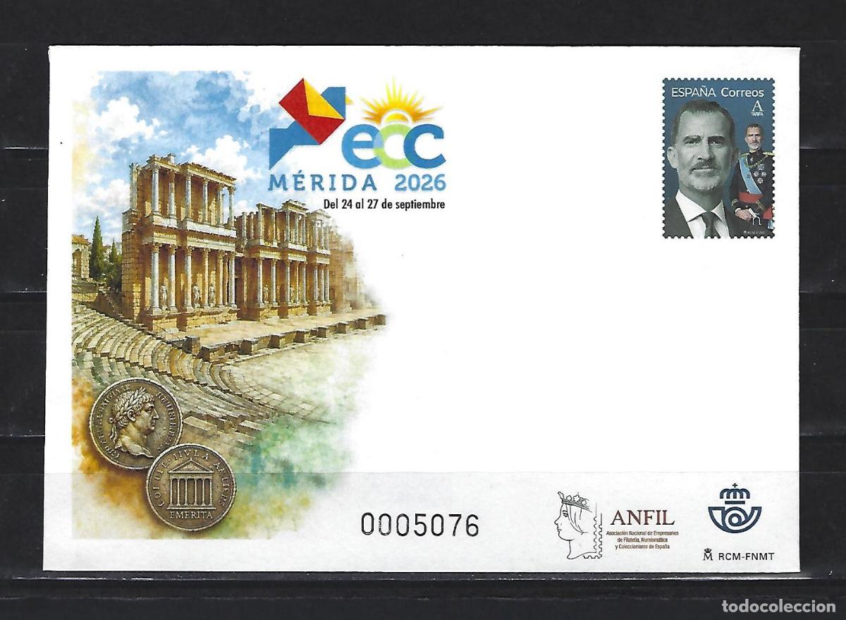Sellos: SEP 164 ENTERO POSTAL EXFILNA 2026 MERIDA TEATRO ROMANO NUEVO