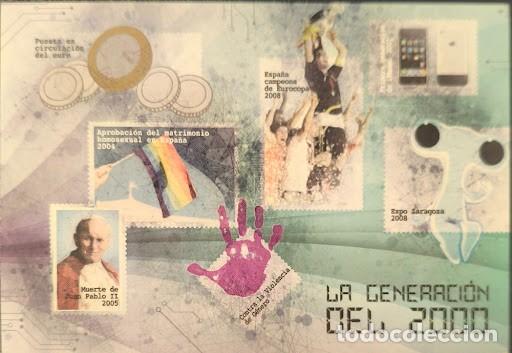 Sellos: Tarjeta postal - Espa&ntilde;a (La Generaci&oacute;n del 2000 - Homenaje acontecimientos de la d&eacute;cada)
