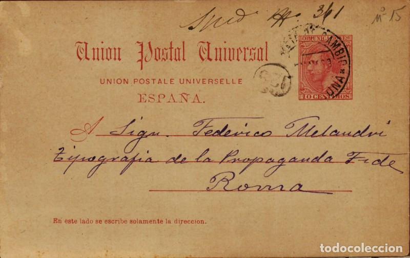 Sellos: FA4580. Tarjeta postal dirigida de Barcelona a Roma - Foto 1