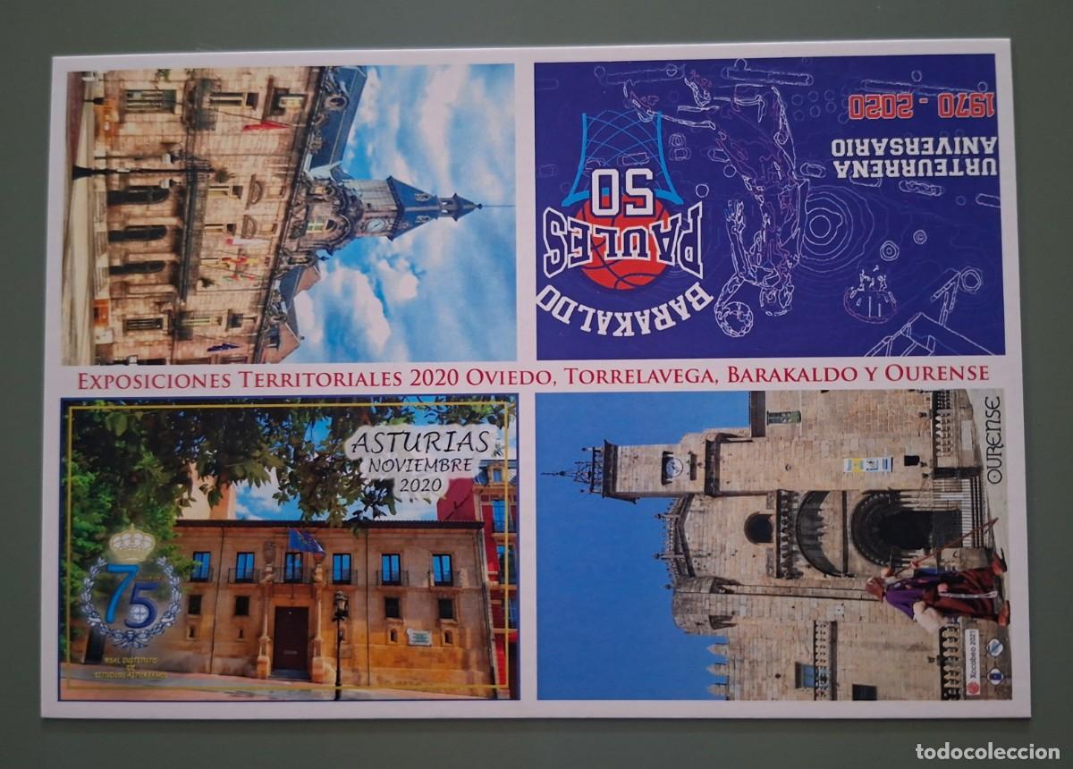Sellos: FESOFI 2020 - OVIEDO, TORRELAVEGA, BARAKALDO, OURENSE - TARJETA ENTERO POSTAL, NUEVA ..A3648