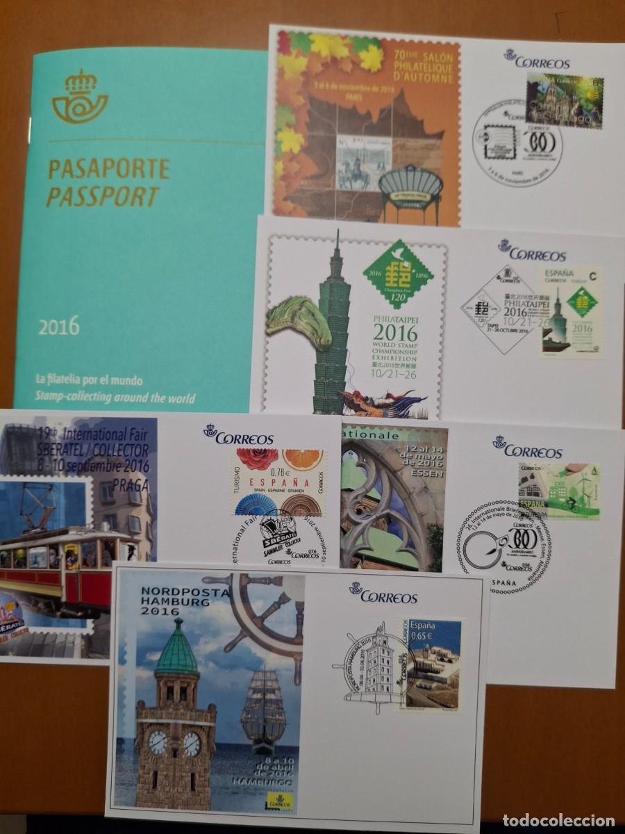 Francobolli: HB1269 Sellos ESPA&Ntilde;A pasaporte filatelia 2016 con 5 entero postales