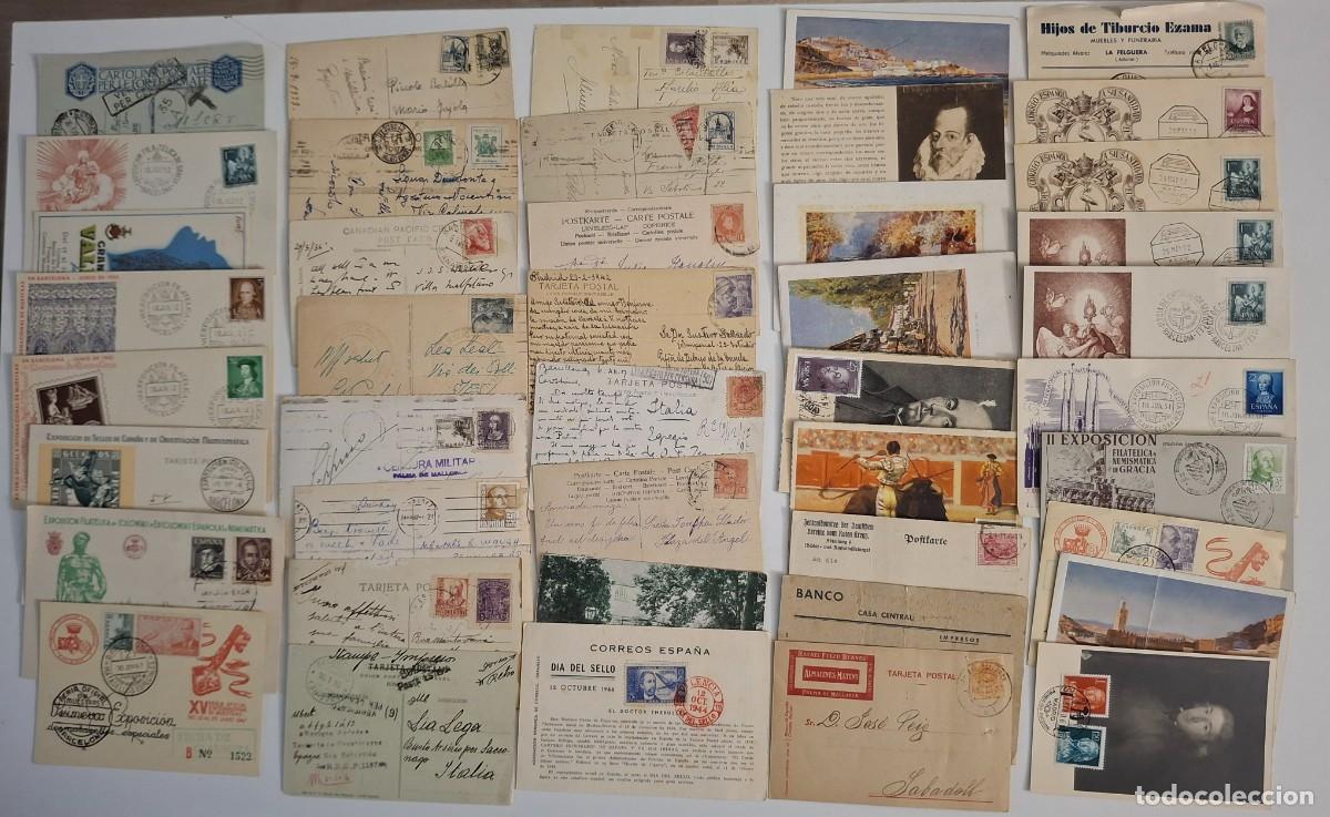 Briefmarken: HB1302 Sellos ESPA&Ntilde;A juego de 43 ENTERO POSTALES circulados y sin circular entre 1921 y 1952